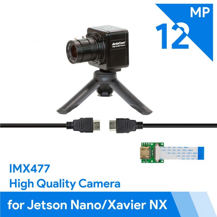 Arducam Complete High Quality Camera Bundle, 12.3MP 1/2.3 Inch IMX477 HQ Camera Module with 6mm CS-Mount Lens, Metal Enclosure, Tripod and HDMI Extension Adapter for Jetson Nano,Xavier NX and Raspberry Pi Compute Module CM4, CM3, CM3+
