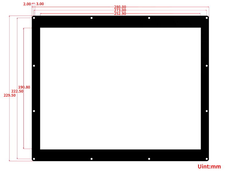 12.48inch e-Paper Module (B) dimensions