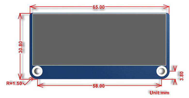 2.23inch OLED HAT dimensions