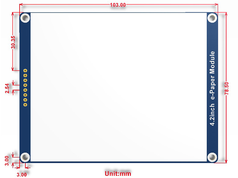 4.2inch e-Paper Module (B) dimensions