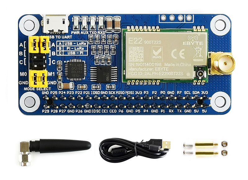 SX1262 868M LoRa HAT dimensions