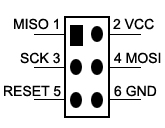 pinouts for 6-pin ISP Connector